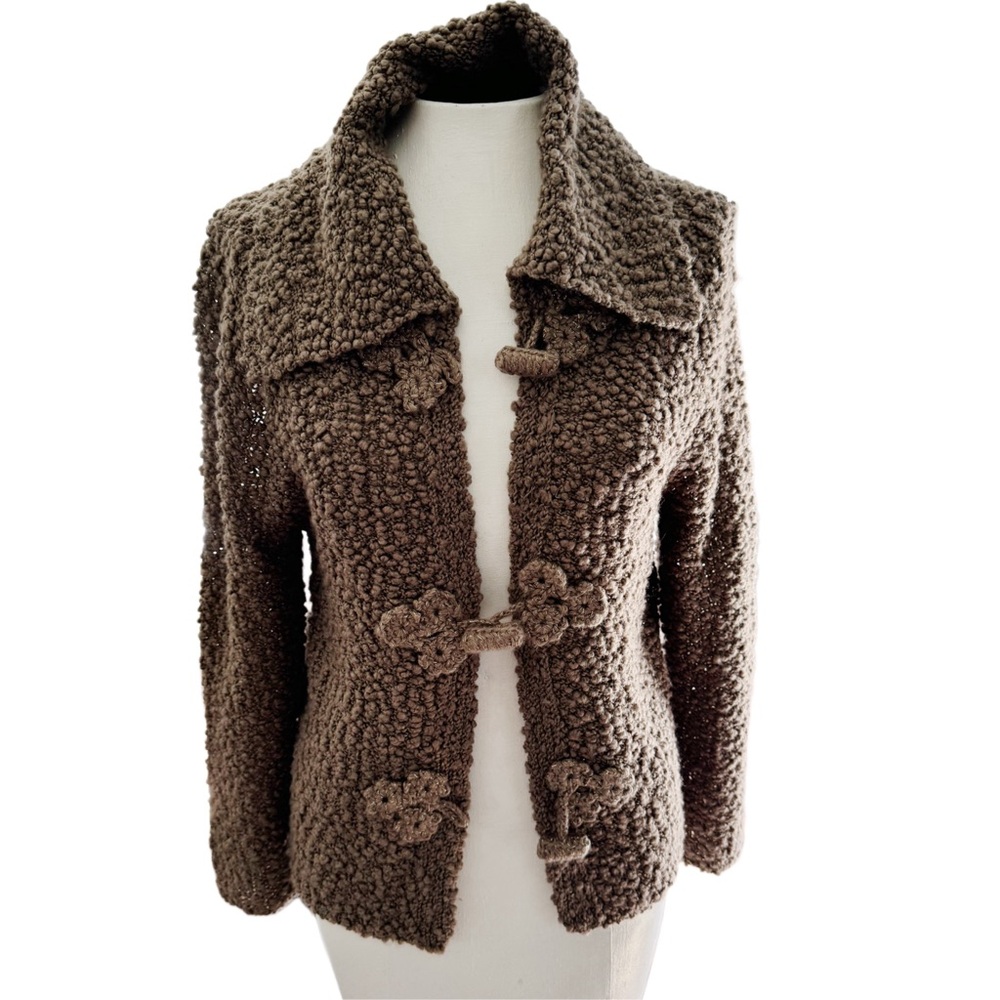 Cottagecore Cardigan Wool Blend Knitted Sweater  Size M